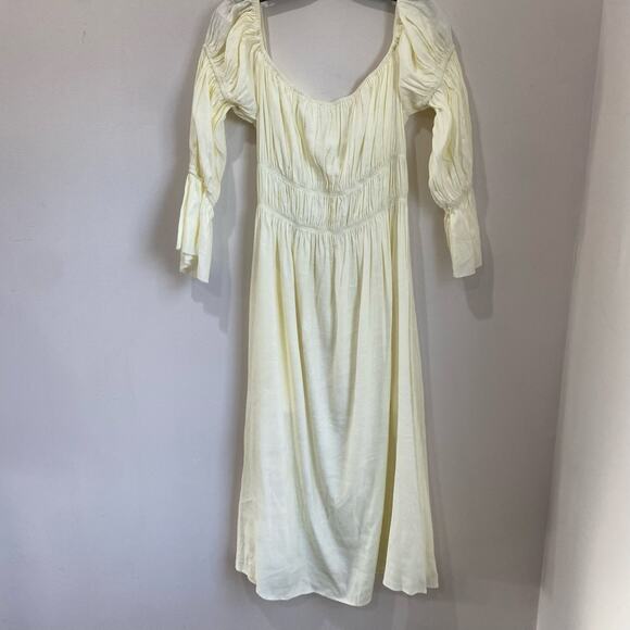Cult Gaia Stella Dress Square Neckline Midi Length Linen Blend Dress Size Large - Picture 6 of 11